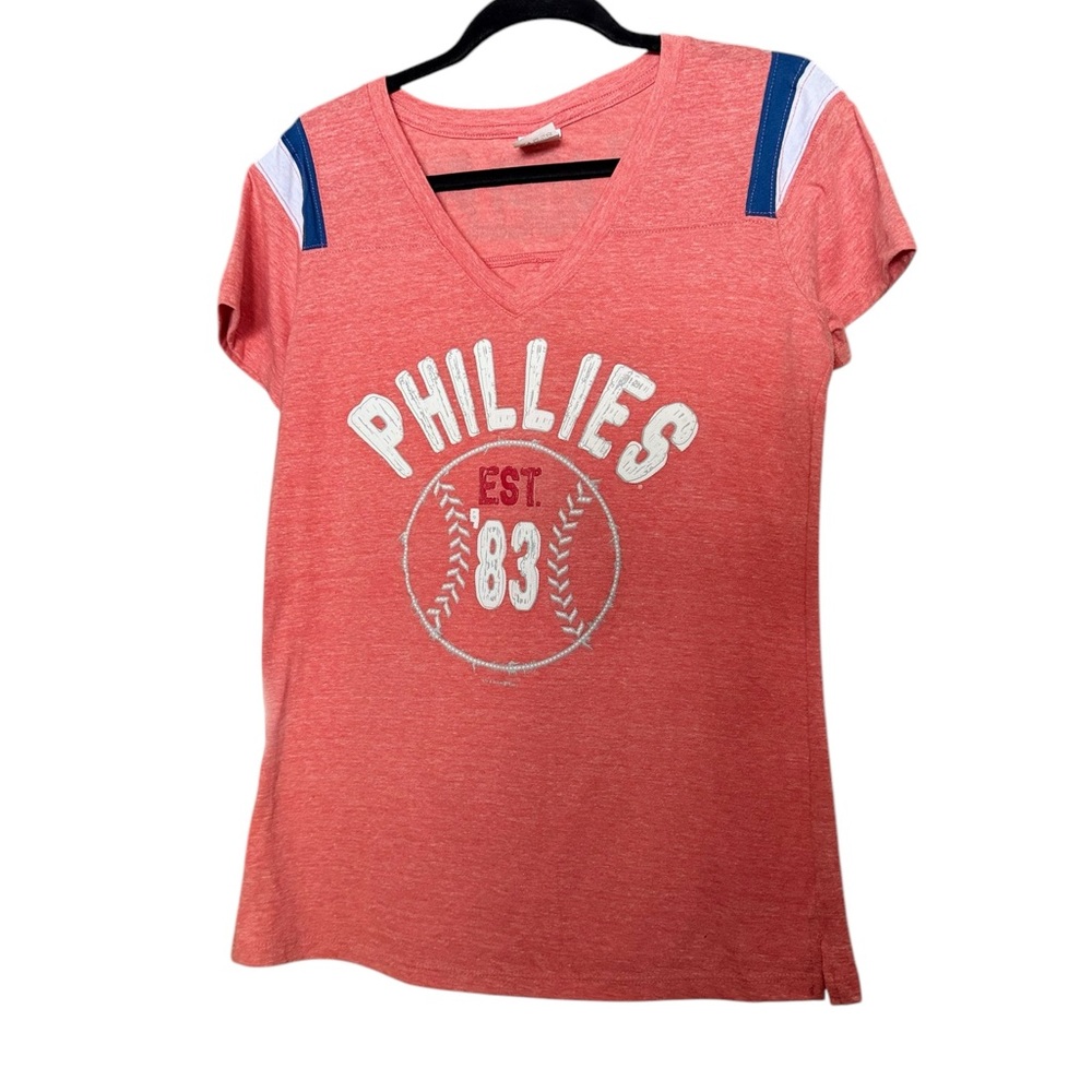 Phillies Women's Red V-Neck Top